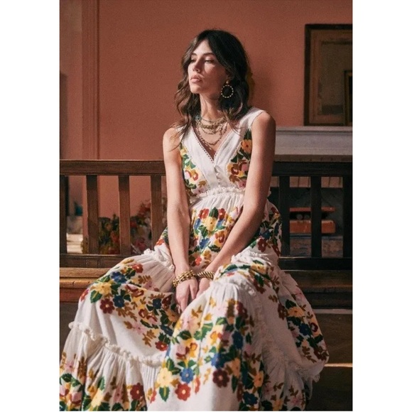 NWT Sezane Reetika Dress multicolor floral 38 / 6 - Picture 1 of 9